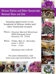African Violets and Other Gesneraids National Show and Sale