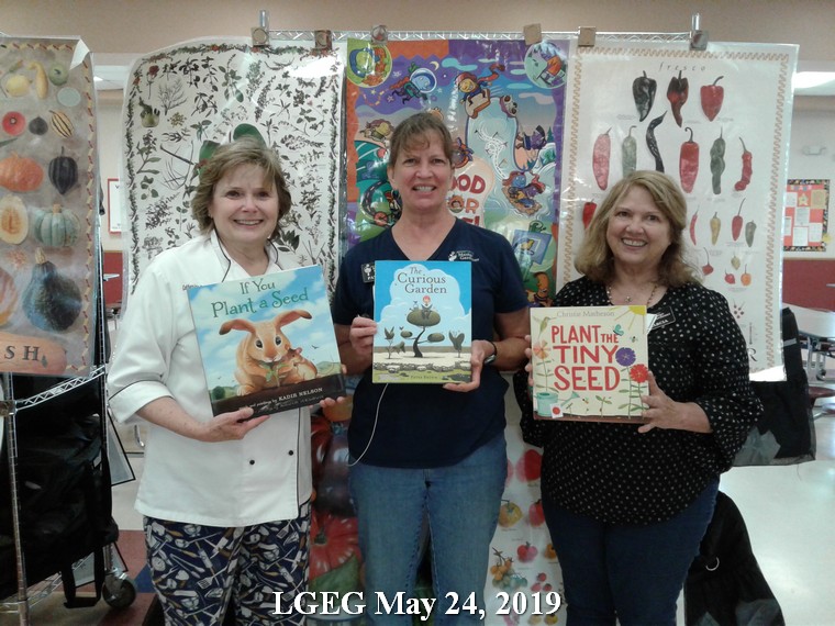 Chef Catherine, Pat & Marcia show their books - LGEG May 24, 2019