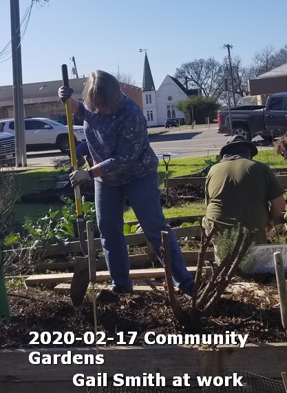 Gail Smith and Mark at work in the community gardens