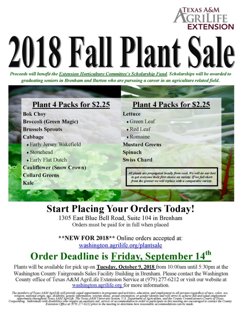 Flier for Fall Vegetable Sale