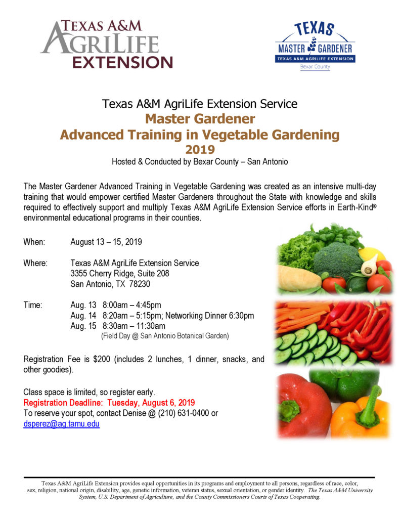 Flyer for Advanced Vegetable Training