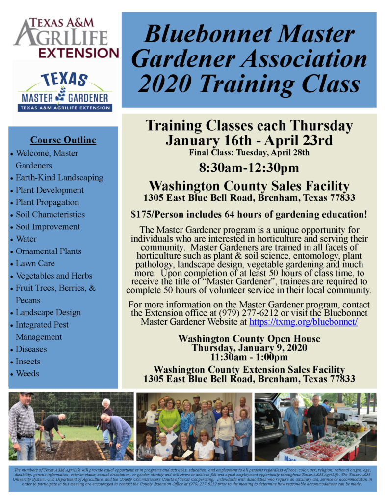 2020 Training Class Flyer