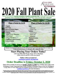 2020 Fall Plant Sale