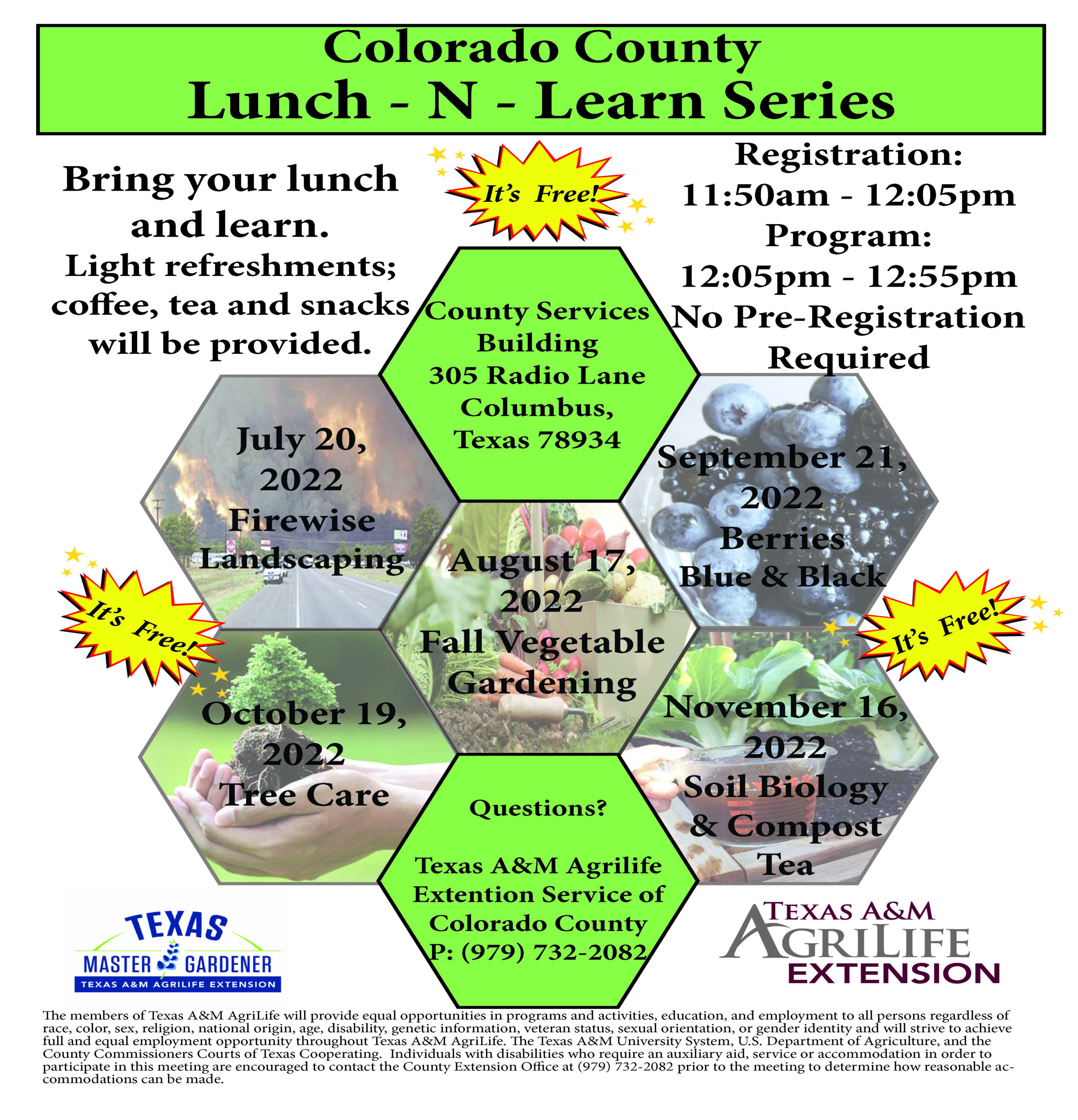 Colorado County Lunch-N-Learn Series Flier
