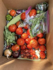 Box with vegetables from Ascarate Garden