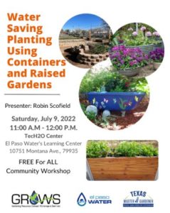 Flyer for Water-Saving Planting Class