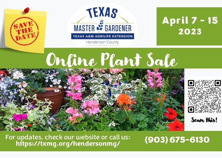 Plant Sale 2023 Save the Date 4-7 to 4-15