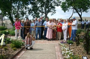 Hose cutting at the opening of the Heritage Garden of Hunt County