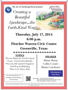 flyer for Art of Gardening July 2014
