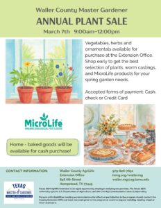 2026 plant sale March 7th